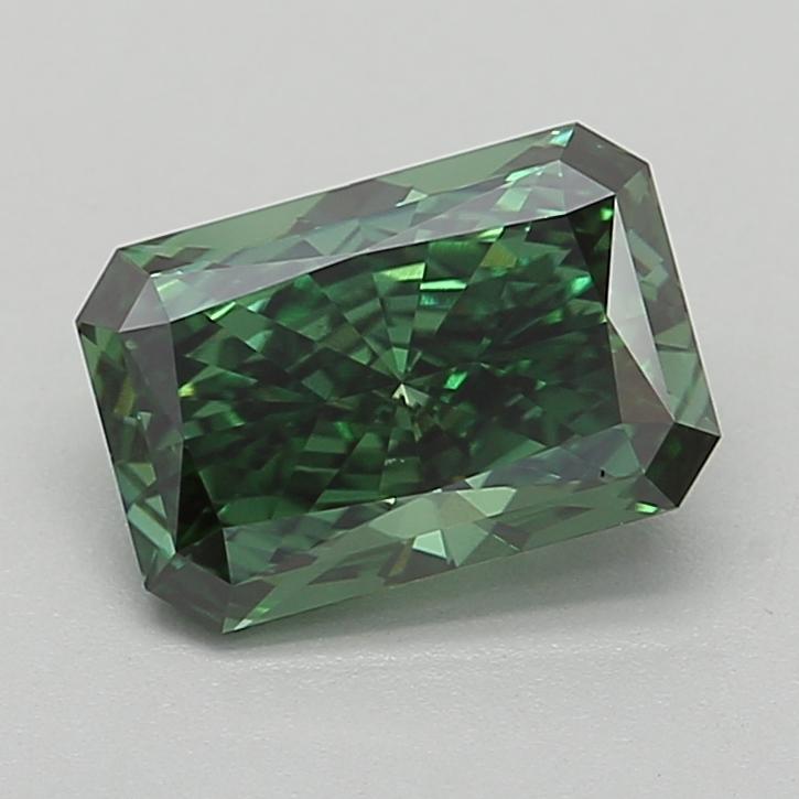 1.52 Ct. Fancy Vivid  Green Radiant Lab Grown Diamond