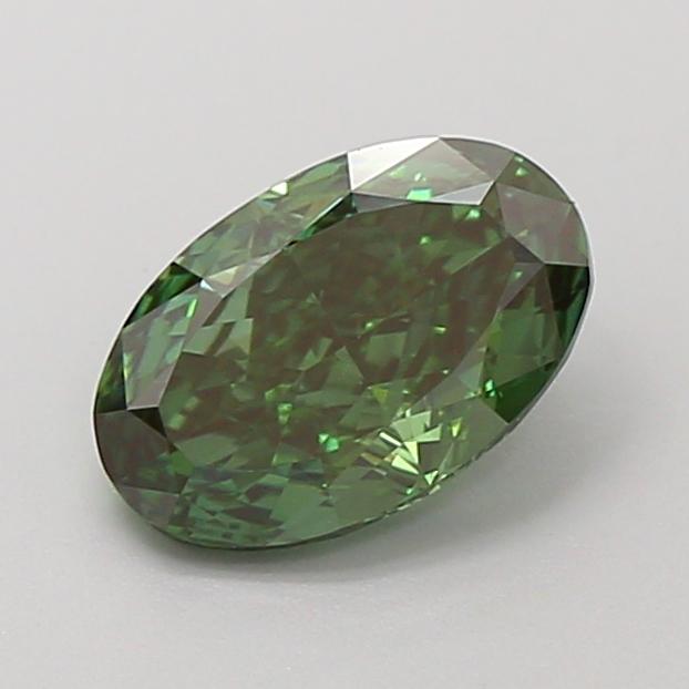 1.10 Ct. Fancy Vivid Green Oval Lab Grown Diamond