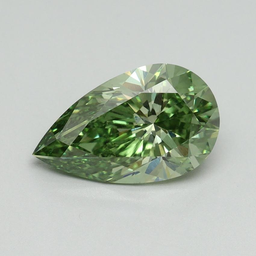 2.00 Ct. Fancy Vivid Green Pear Lab Grown Diamond