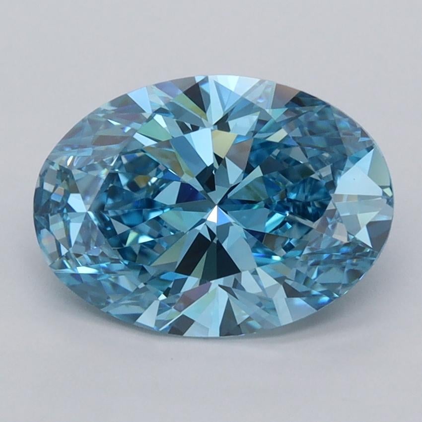 2.48 Ct. Fancy Vivid  Blue Oval Lab Grown Diamond