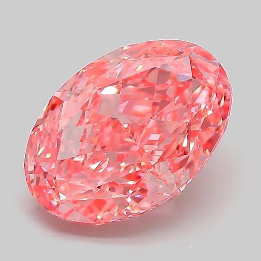 3.04 Ct. Fancy Vivid Pink Oval Lab Grown Diamond