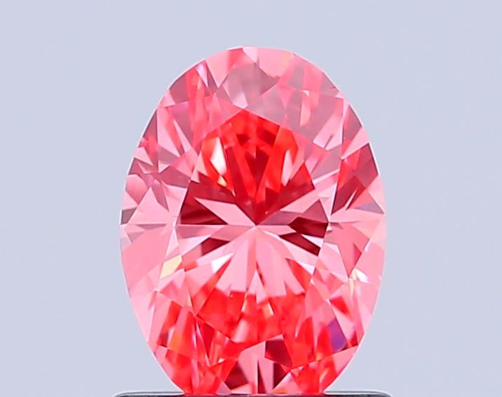 0.96 Ct. Fancy Vivid Pink Oval Lab Grown Diamond