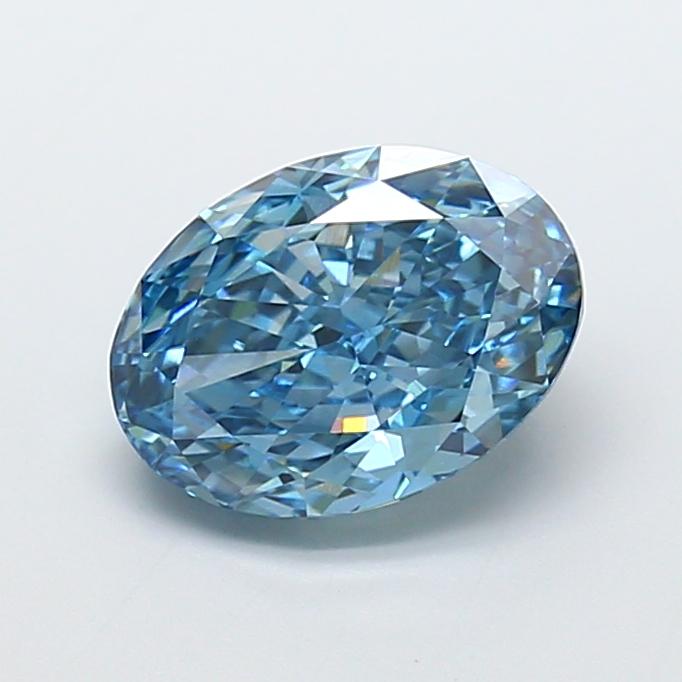 5.03 Ct. Fancy Vivid Blue Oval Lab Grown Diamond