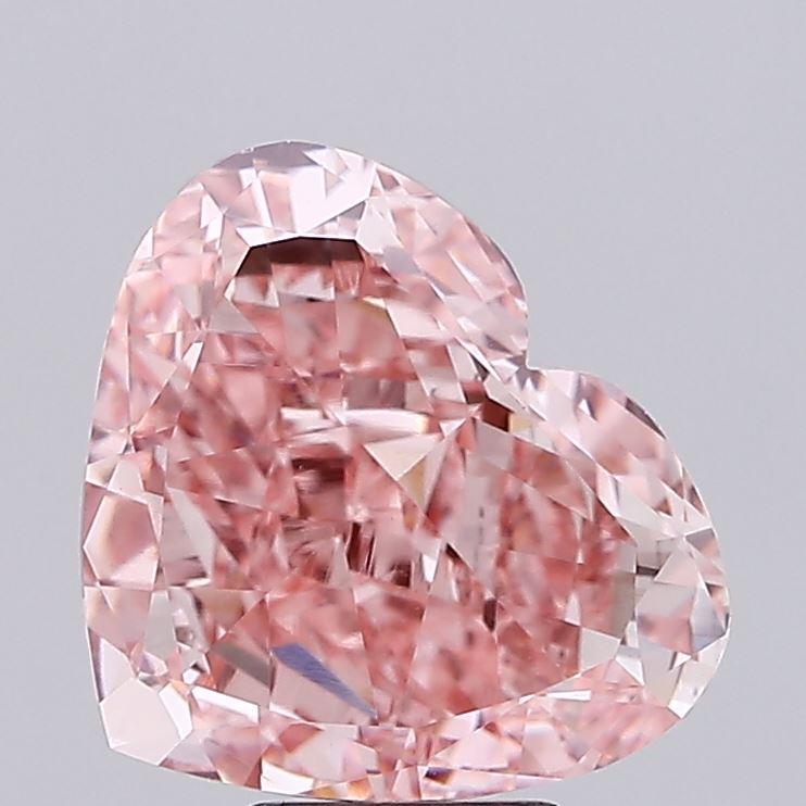 7.02 Ct. Fancy Vivid  Pink Heart Lab Grown Diamond