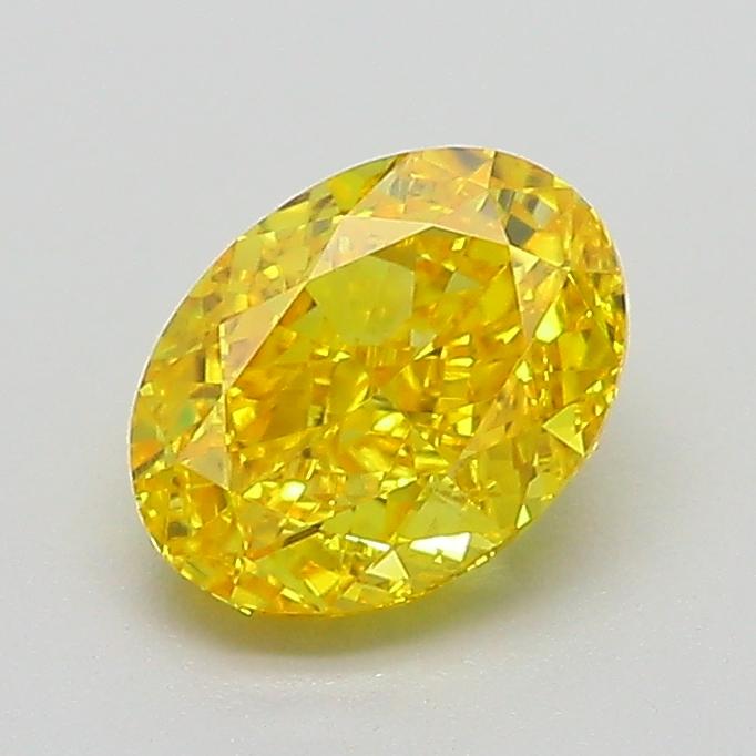 1.06 Ct. Fancy Vivid  Yellow Oval Lab Grown Diamond