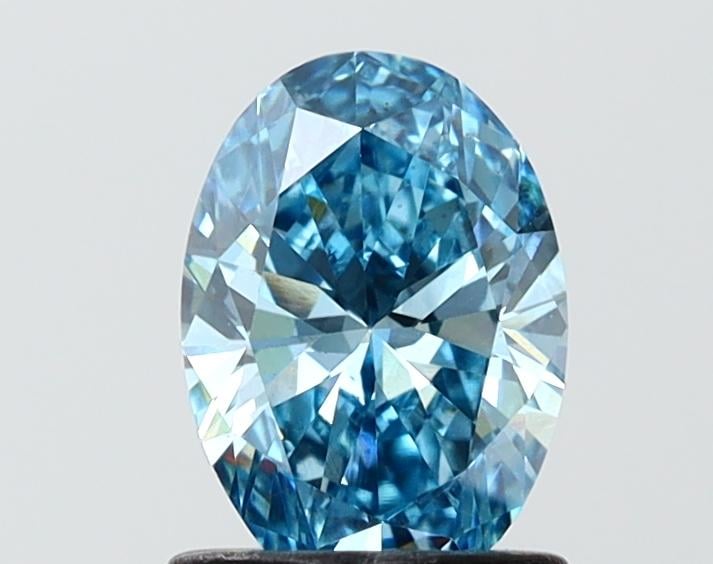 1.01 Ct. Fancy Vivid Blue Blue Oval Lab Grown Diamond