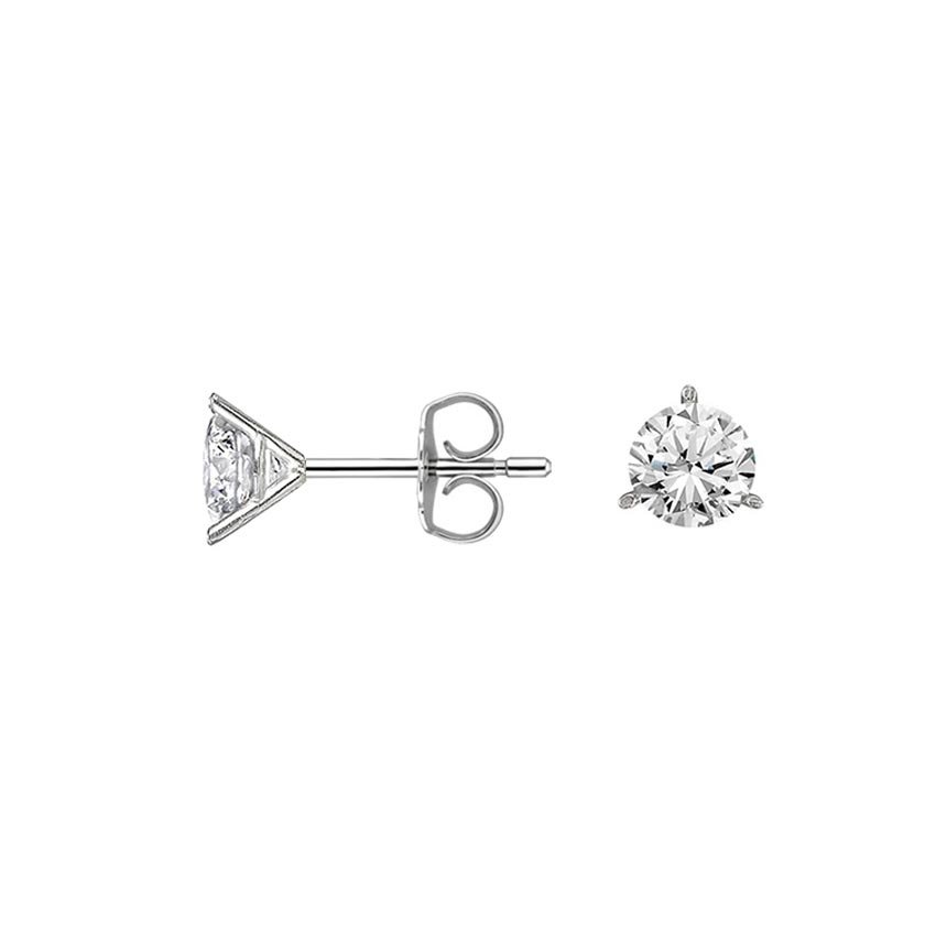 3 prong diamond stud earrings Clearance