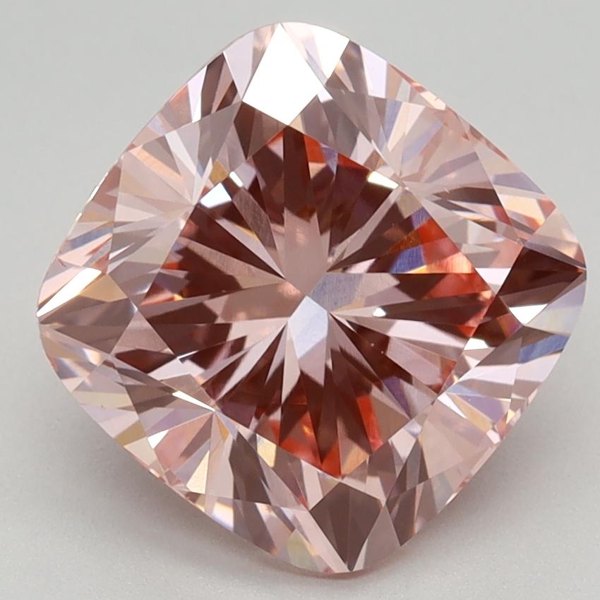 3.08 Ct. Fancy Vivid Pink Cushion Lab Grown Diamond