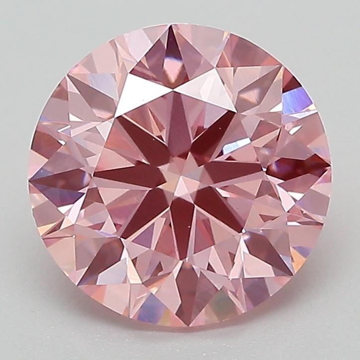 2.45 Ct. Fancy Vivid Pink Round Lab Grown Diamond
