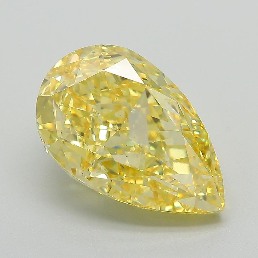 5.53 Ct. Fancy Vivid Yellow Pear Lab Grown Diamond
