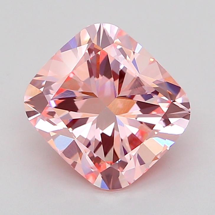2.51 Ct. Fancy Intense Pink Cushion Lab Grown Diamond