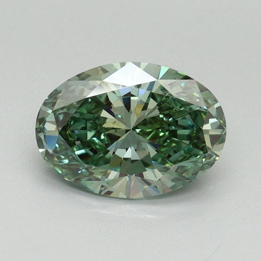 1.62 Ct. Fancy Vivid Green Oval Lab Grown Diamond