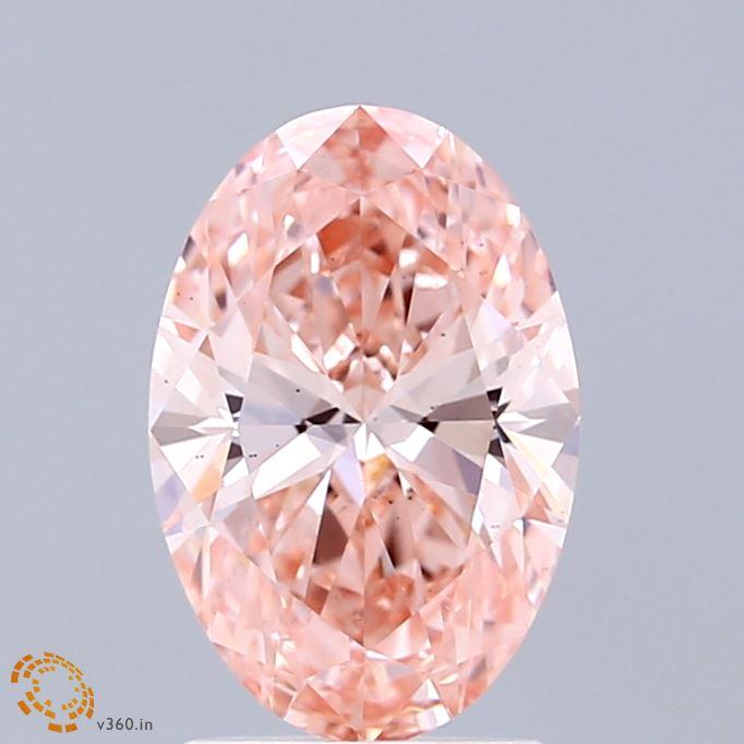 1.57 Ct. Fancy Vivid  Pink Oval Lab Grown Diamond