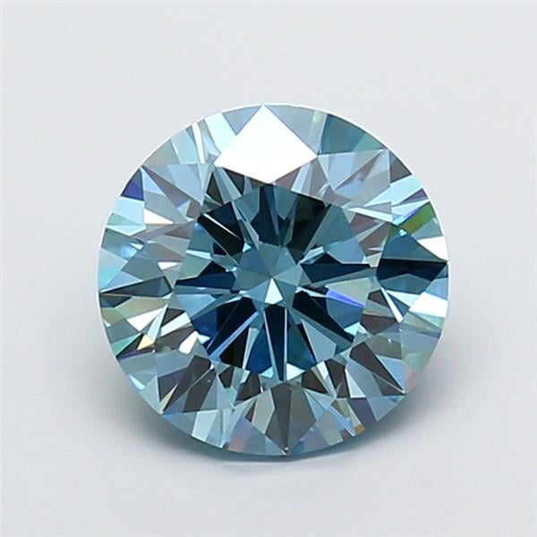 2.51 Ct. Fancy Vivid Blue Round Lab Grown Diamond
