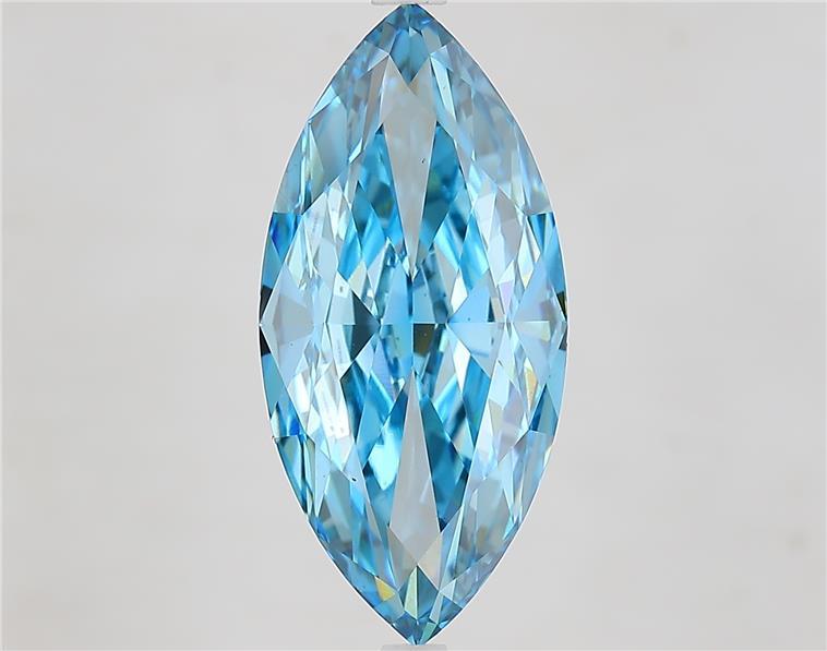 6.31 Ct. Fancy Vivid  Blue Marquise Lab Grown Diamond