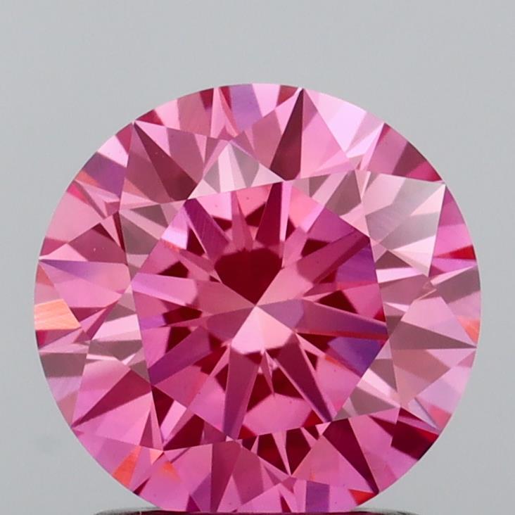 1.41 Ct. Fancy Vivid Pink Round Lab Grown Diamond