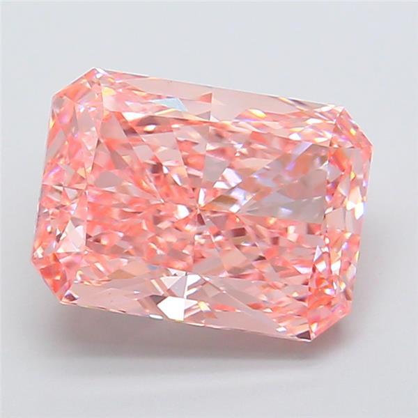 4.35 Ct. Fancy Vivid Pink Radiant Lab Grown Diamond
