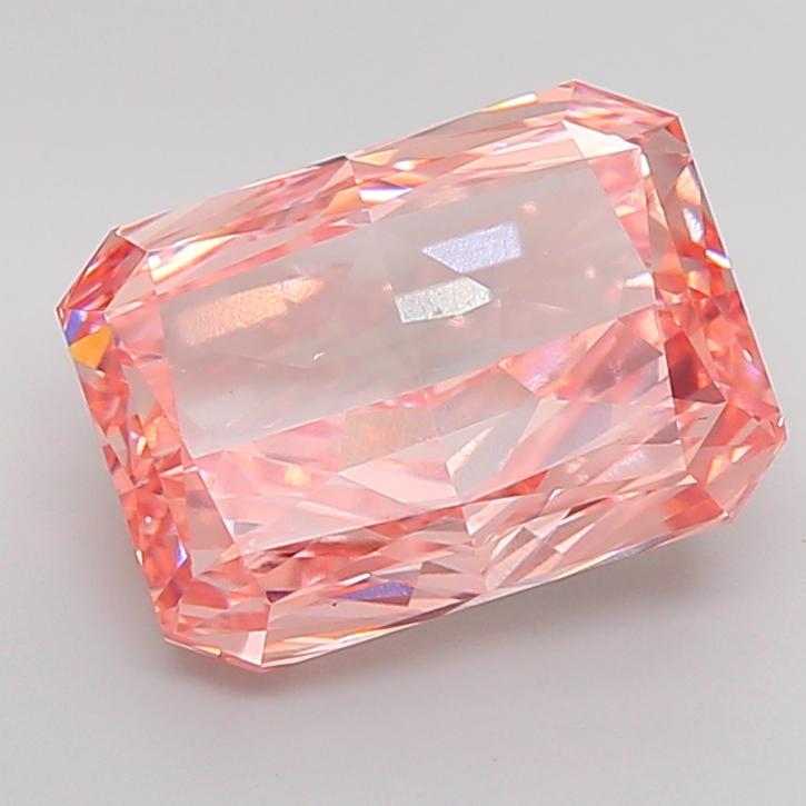 8.04 Ct. Fancy Vivid Pink Radiant Lab Grown Diamond