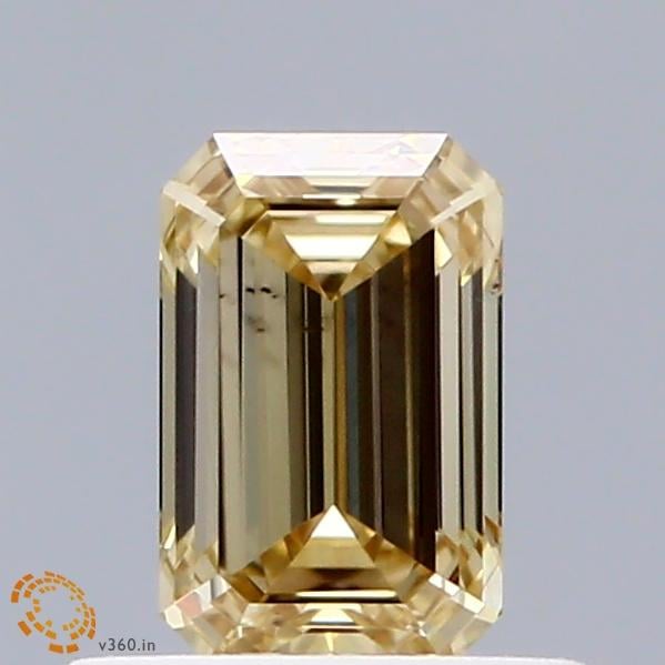 0.53 Ct. Fancy Yellow Emerald Lab Grown Diamond
