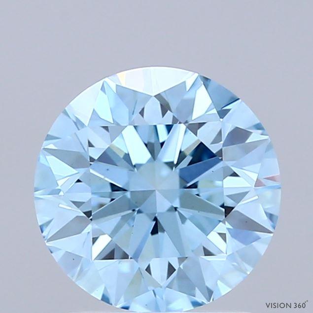 1.89 Ct. Fancy Vivid Blue Round Lab Grown Diamond