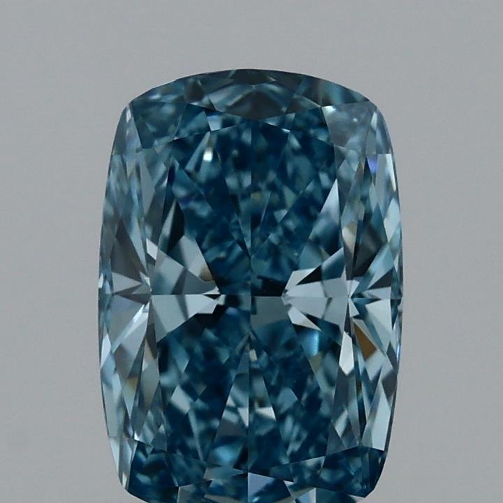 1.01 Ct. Fancy Vivid Blue Cushion Lab Grown Diamond