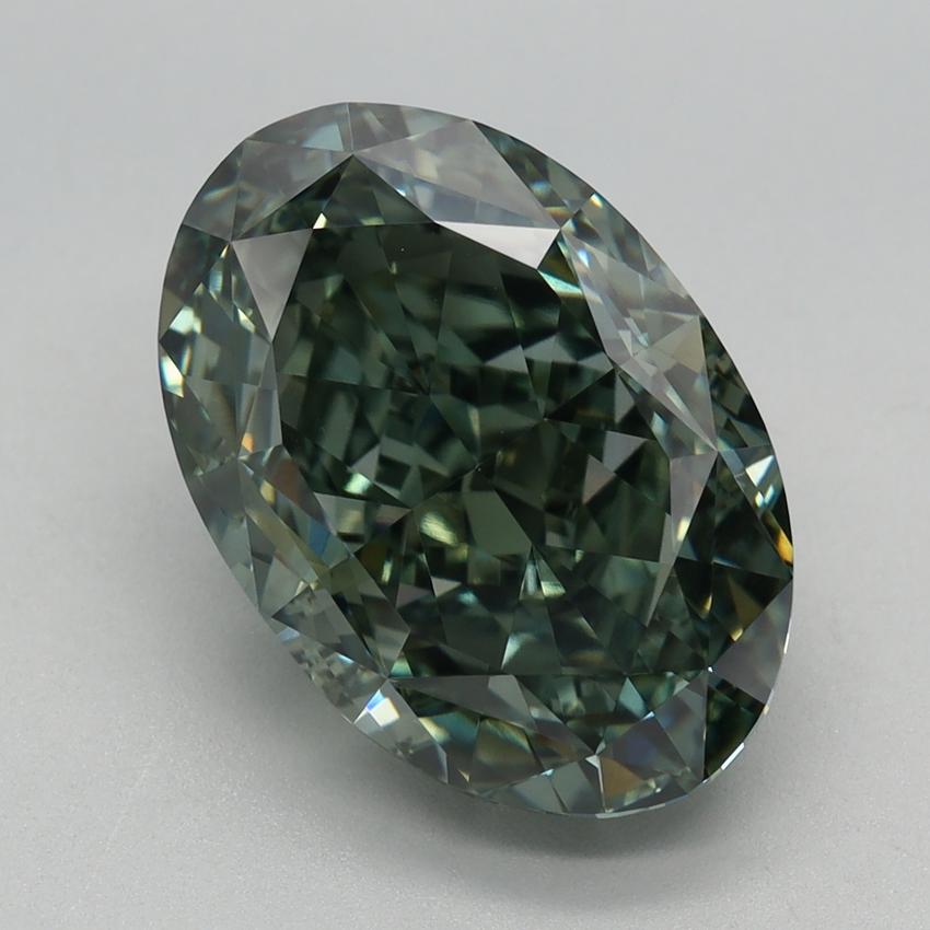 5.17 Ct. Fancy Vivid Green Oval Lab Grown Diamond