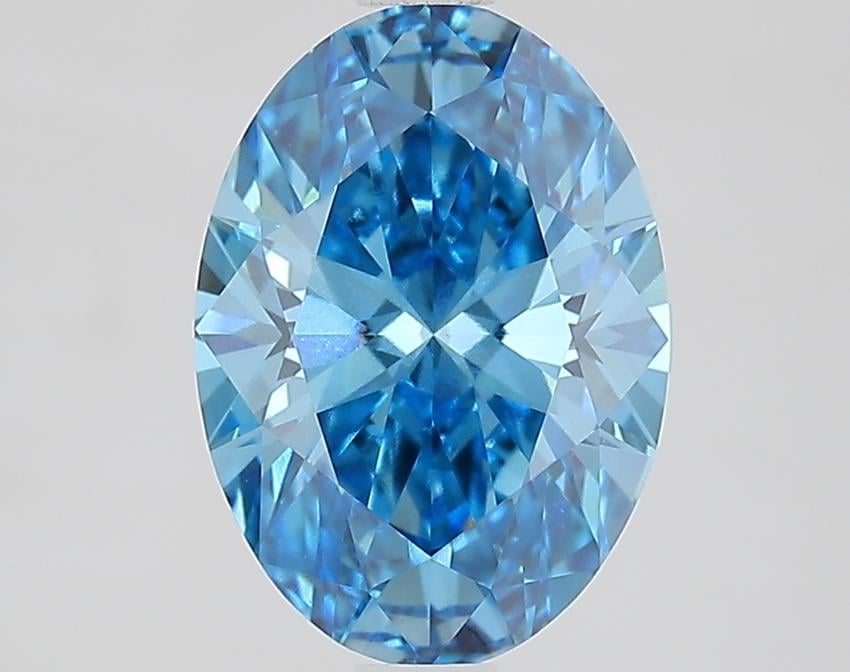 2.07 Ct. Fancy Vivid Blue Oval Lab Grown Diamond