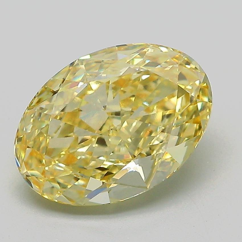 3.01 Ct. Fancy Intense Yellow Oval Lab Grown Diamond