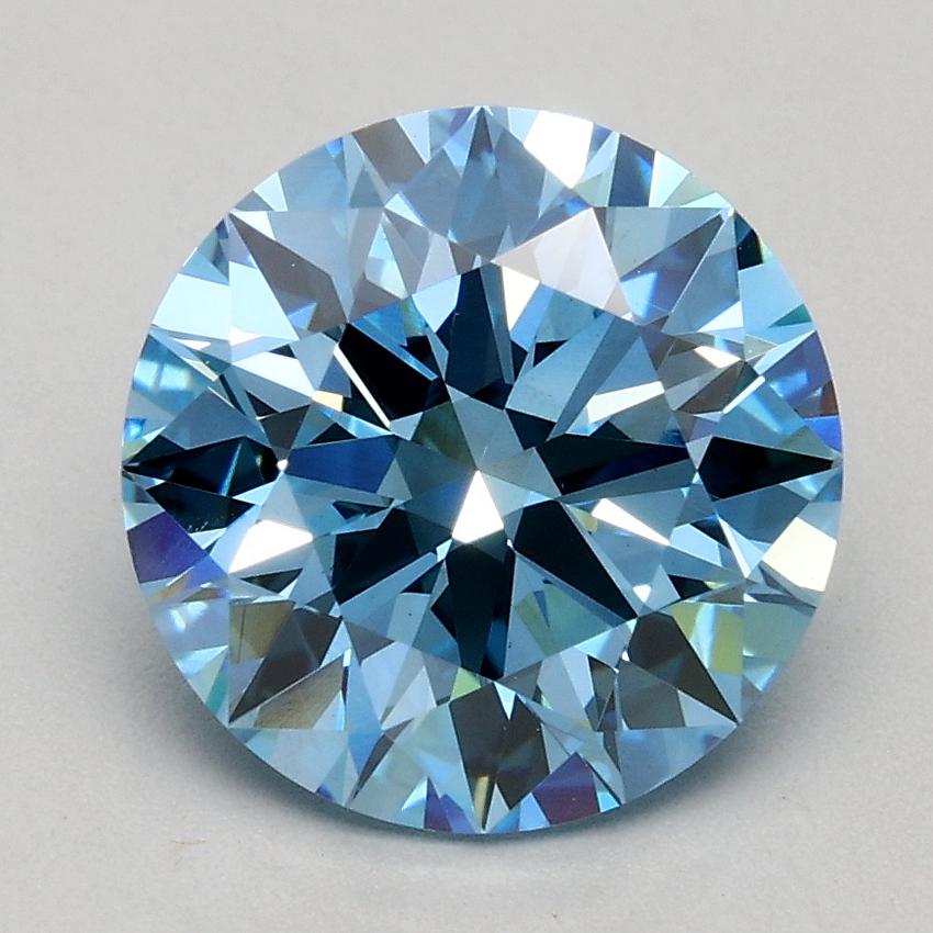 2.03 Ct. Fancy Blue Round Lab Grown Diamond