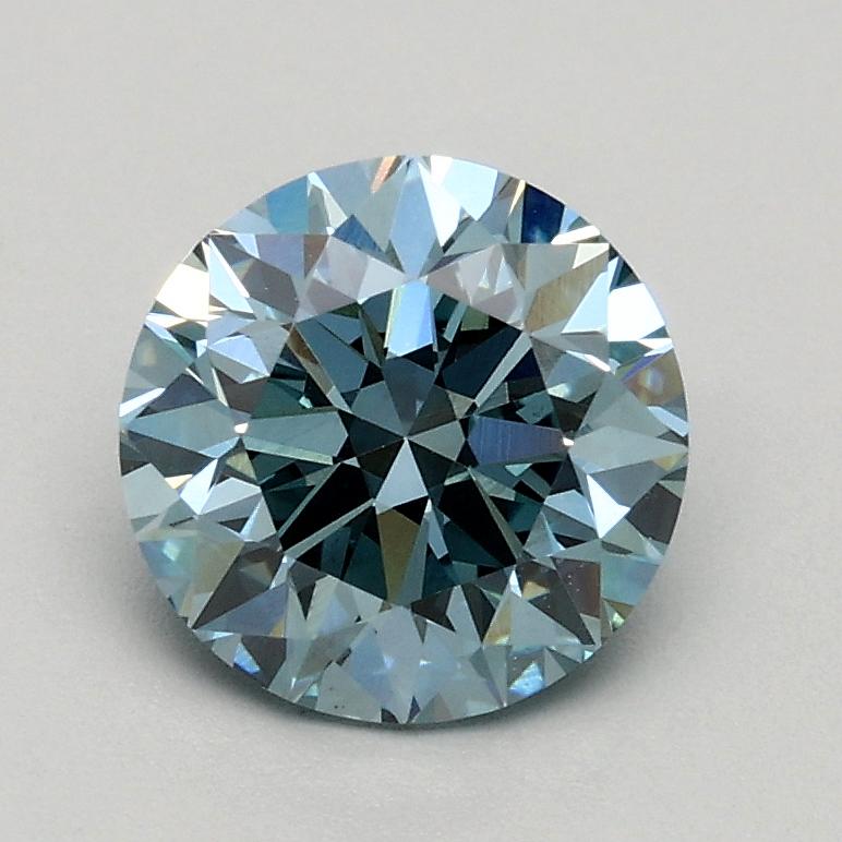 1.00 Ct. Fancy Intense Greenish Blue Round Lab Grown Diamond