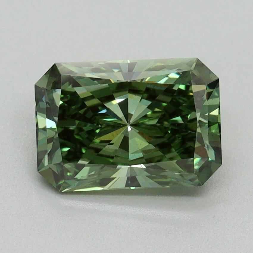 1.74 Ct. Fancy Vivid Green Radiant Lab Grown Diamond