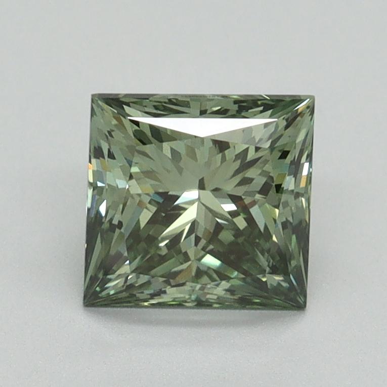 1.28 Ct. Fancy Vivid Green Princess Lab Grown Diamond