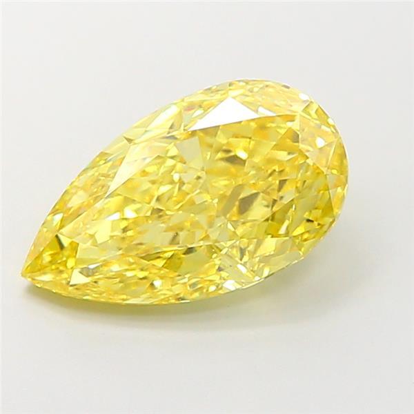 4.15 Ct. Fancy Vivid  Yellow Pear Lab Grown Diamond