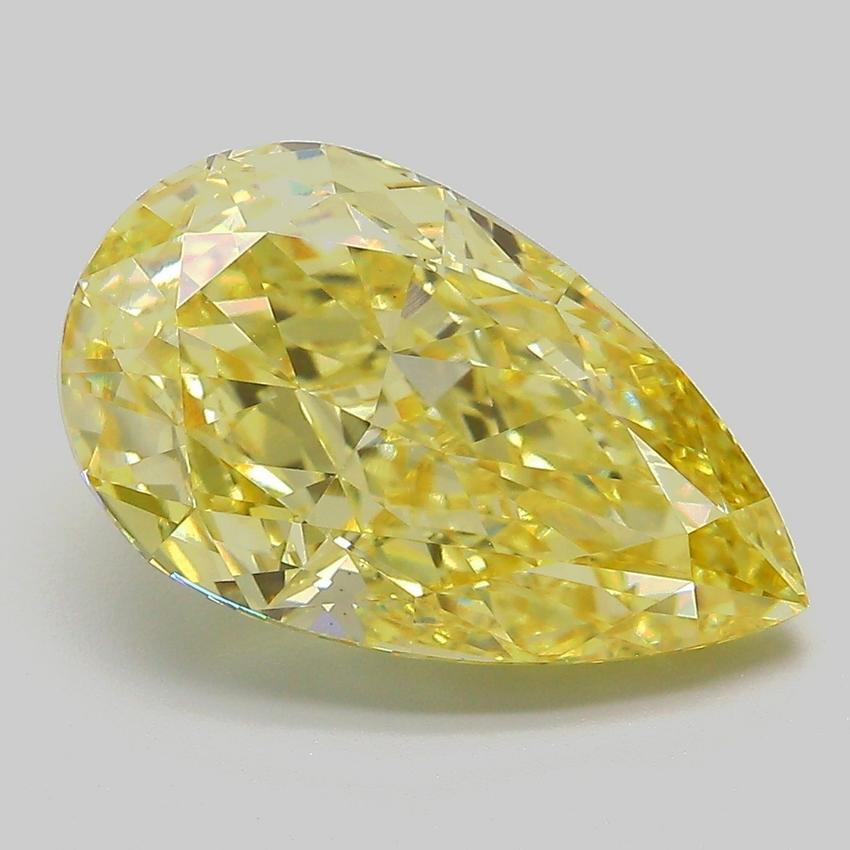 6.07 Ct. Fancy Intense  Yellow Pear Lab Grown Diamond