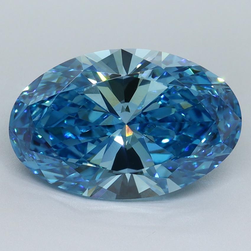 4.06 Ct. Fancy Vivid Blue Oval Lab Grown Diamond