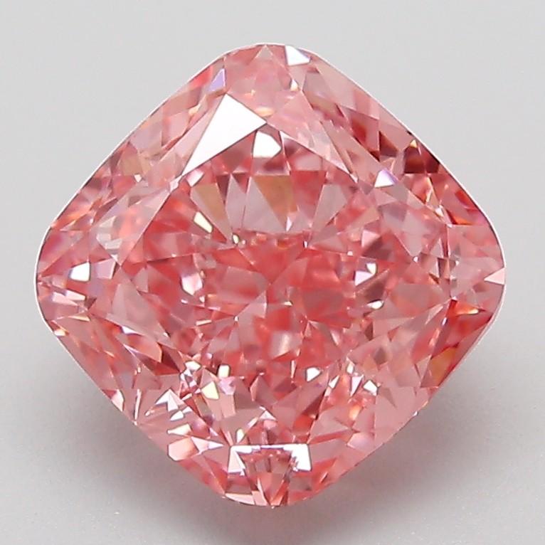 3.10 Ct. Fancy Vivid Pink Cushion Lab Grown Diamond