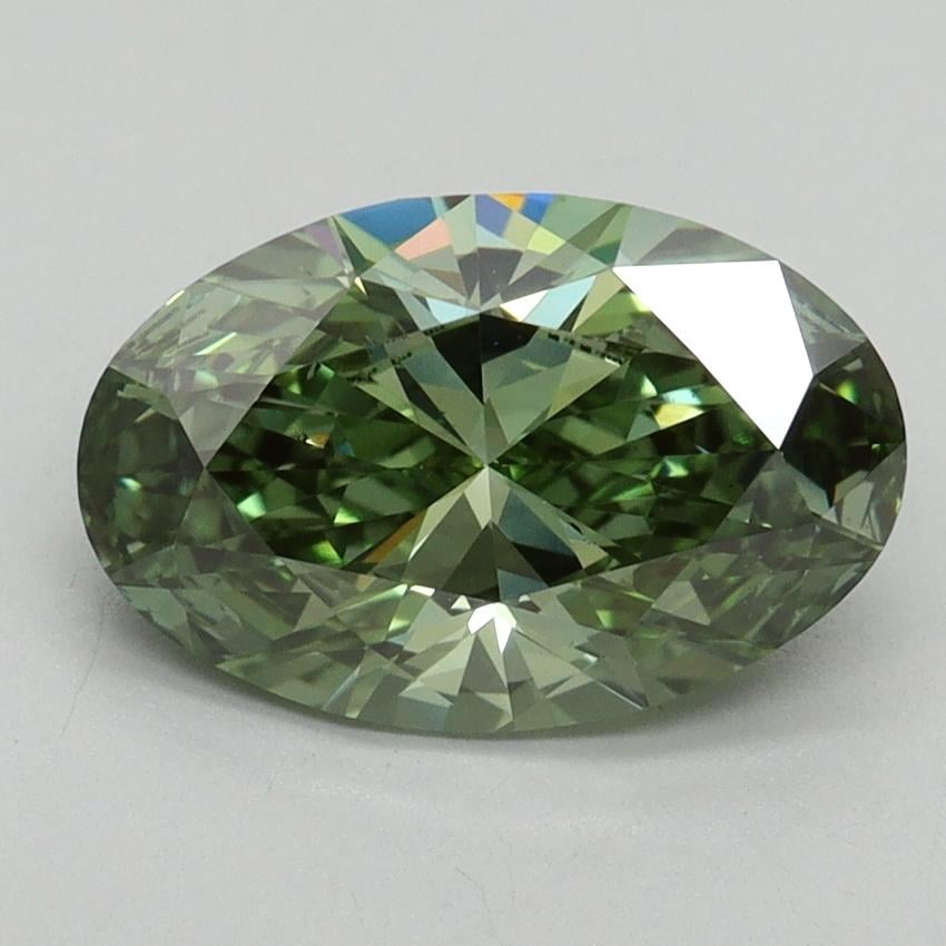 2.00 Ct. Fancy Vivid Pacific Green Oval Lab Grown Diamond