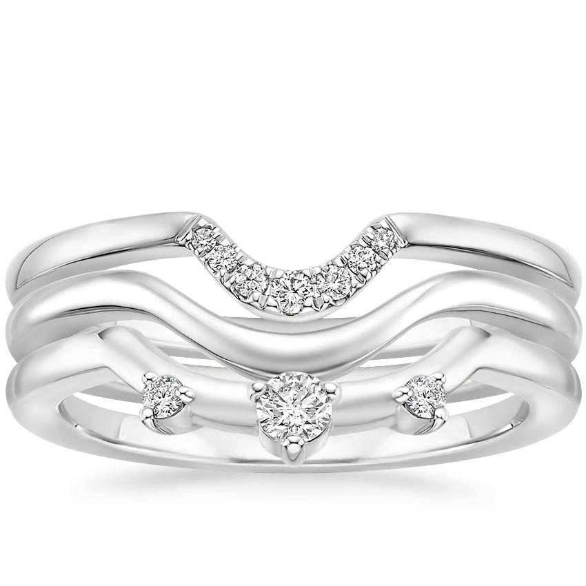 Arch Diamond Nesting Ring Stack in Platinum