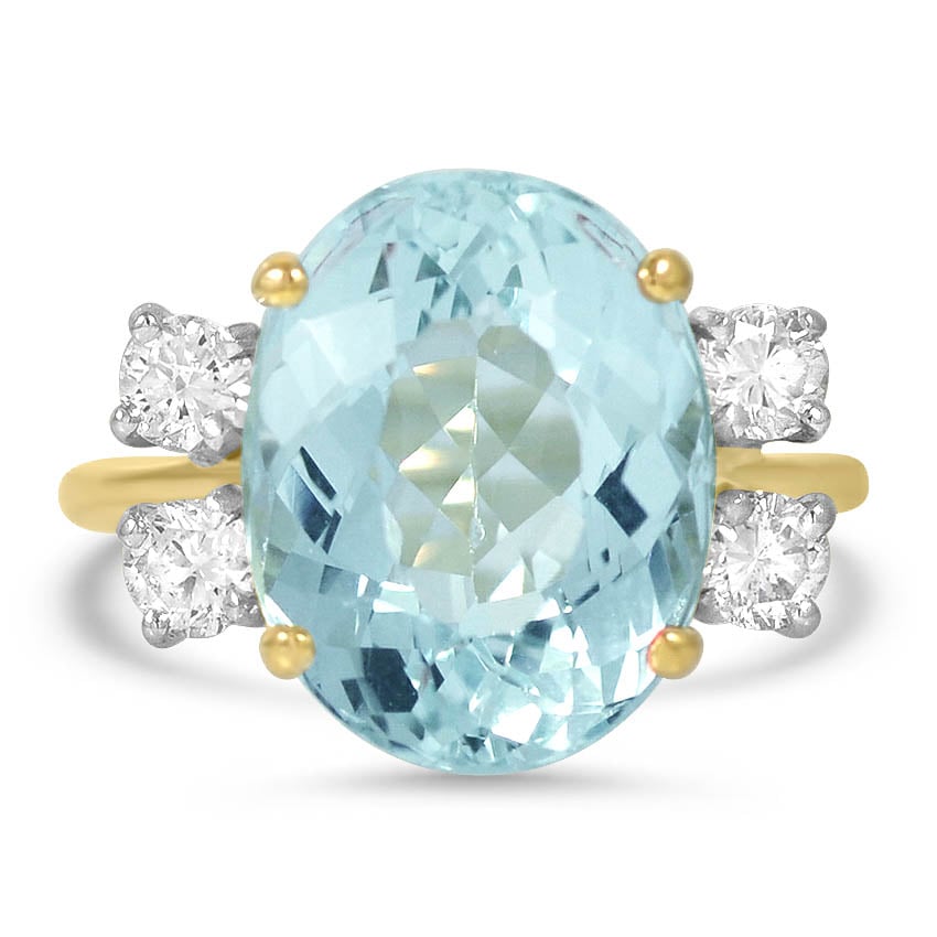 Retro Aquamarine Cocktail Ring