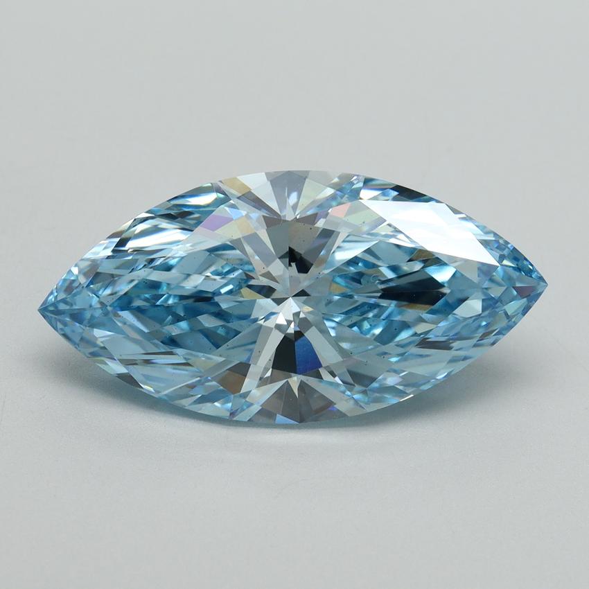 6.03 Ct. Fancy Vivid Blue Marquise Lab Grown Diamond