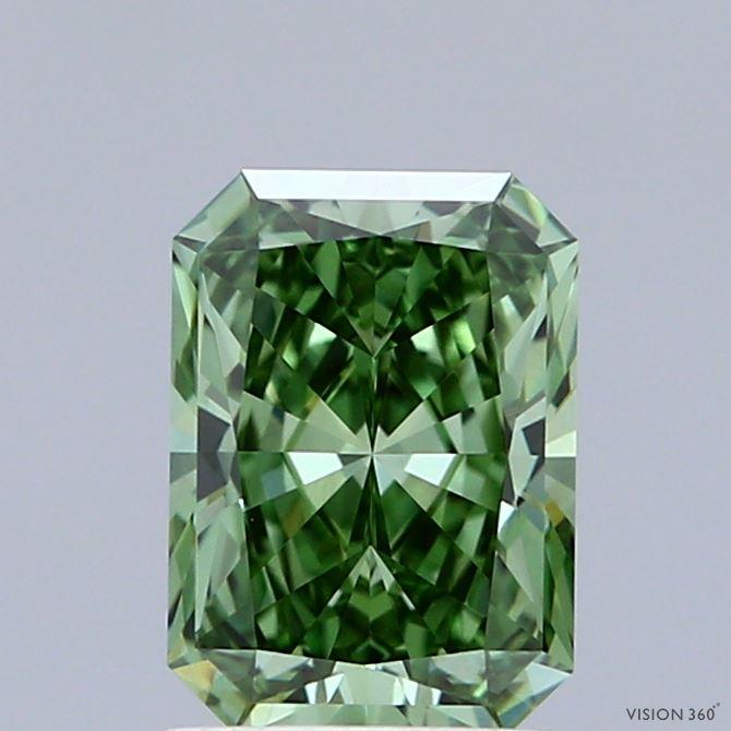 1.44 Ct. Fancy Vivid Green Radiant Lab Grown Diamond