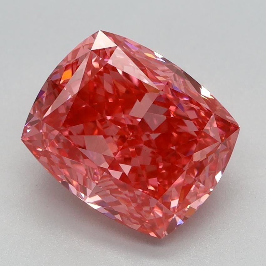 2.70 Ct. Fancy Vivid Pink Cushion Lab Grown Diamond