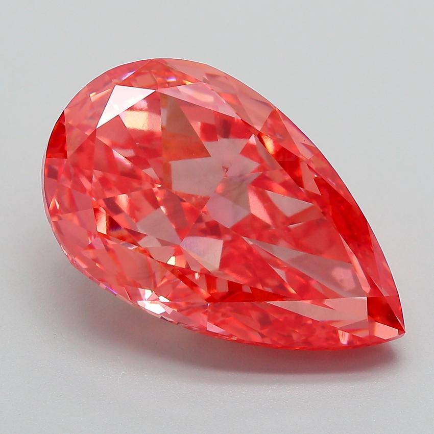 10.01 Ct. Fancy Vivid Pink Pear Lab Grown Diamond