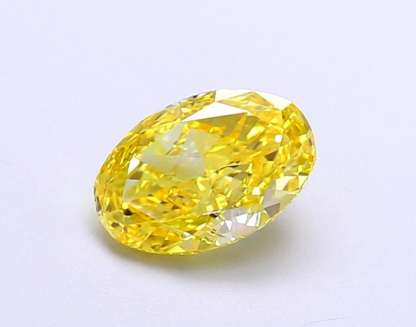 1.53 Ct. Fancy Vivid  Yellow Oval Lab Grown Diamond