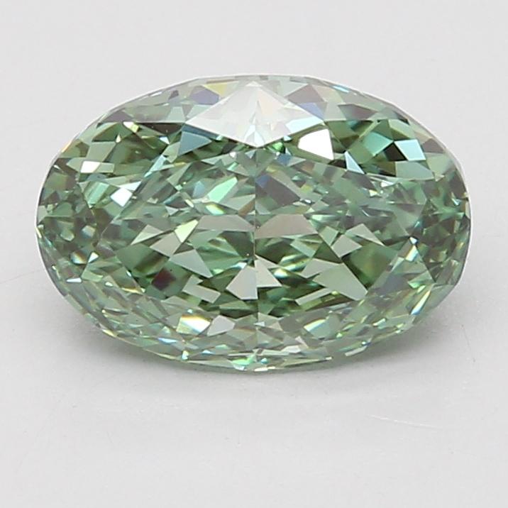 2.86 Ct. Fancy Vivid Green Oval Lab Grown Diamond