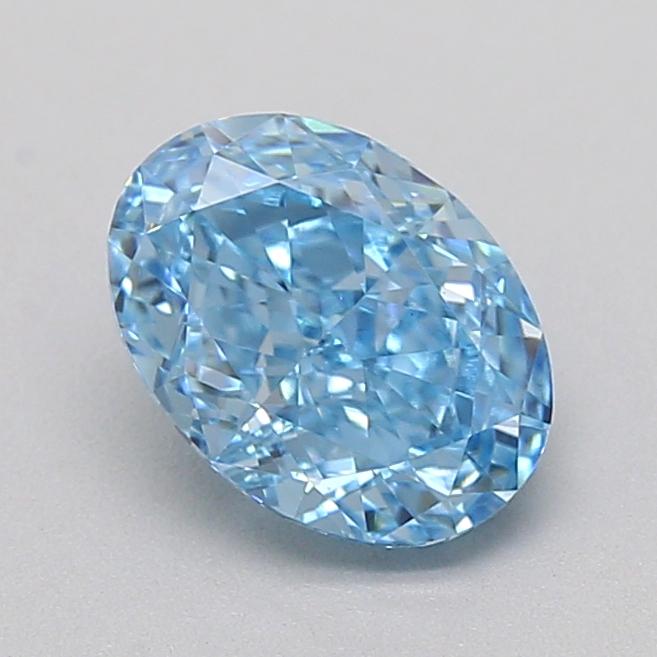 1.01 Ct. Fancy Vivid  Blue Oval Lab Grown Diamond