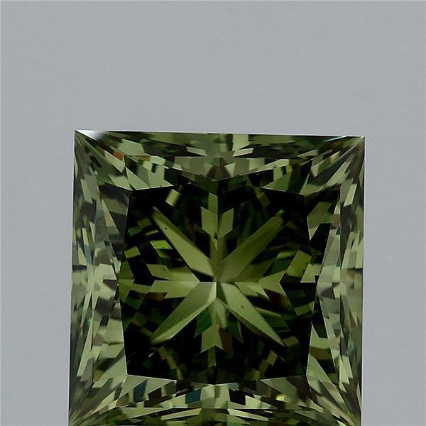 4.24 Ct. Fancy Vivid  Green Princess Lab Grown Diamond