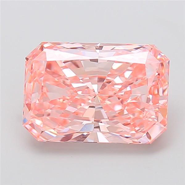 6.02 Ct. Fancy Vivid  Pink Radiant Lab Grown Diamond