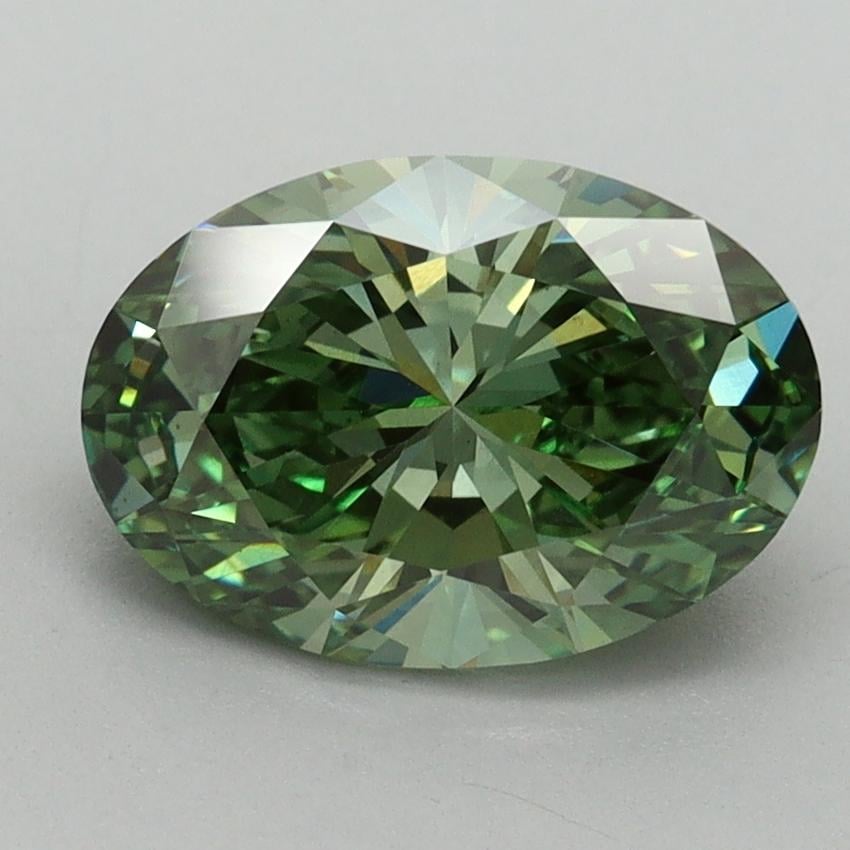 2.02 Ct. Fancy Vivid Pacific Green Oval Lab Grown Diamond