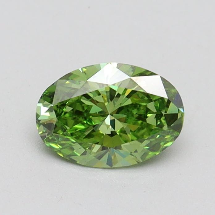0.53 Ct. Fancy Vivid Green Oval Lab Grown Diamond